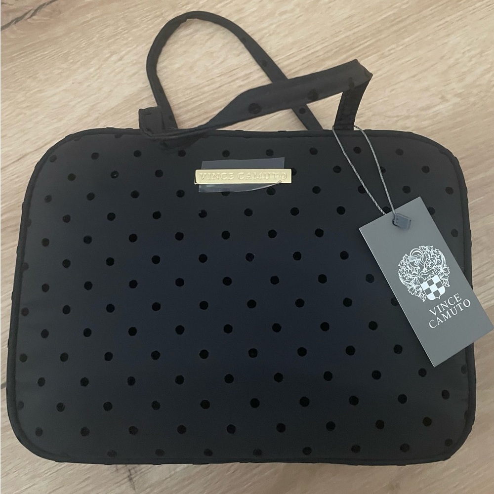 Vince Camuto Black Polka Dot Cosmetic Bag - Picture 4 of 6